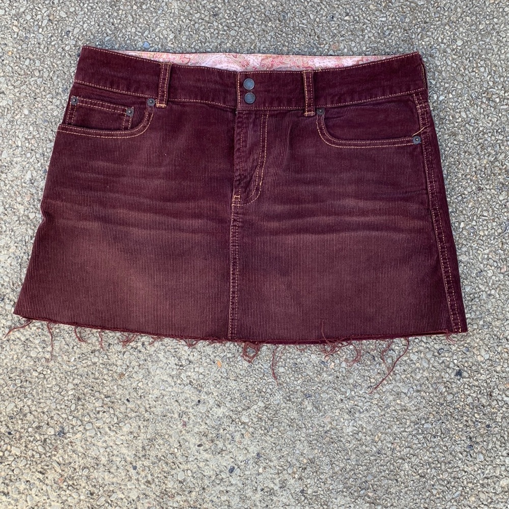 Y2K Abercrombie and Fitch plum corduroy skirt, six
